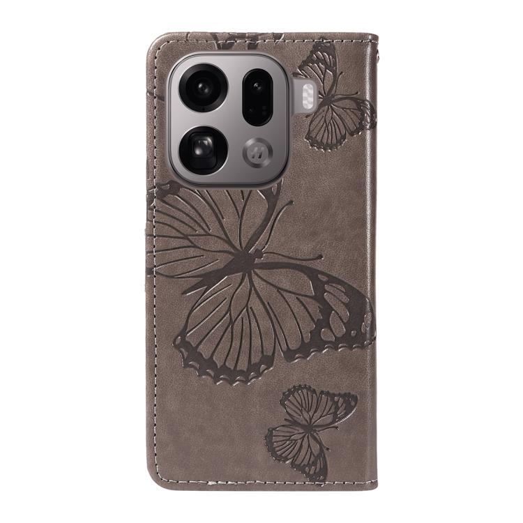 For OPPO Find X9 Pro 3D Butterfly Embossed Pattern Flip Leather Phone Case