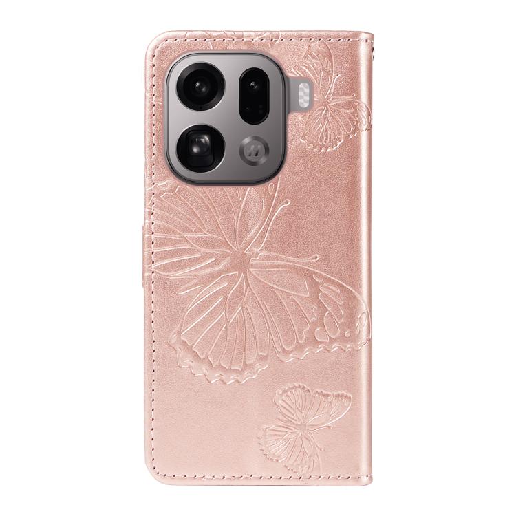 For OPPO Find X9 Pro 3D Butterfly Embossed Pattern Flip Leather Phone Case