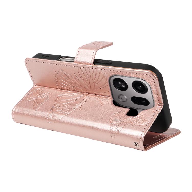 For OPPO Find X9 Pro 3D Butterfly Embossed Pattern Flip Leather Phone Case