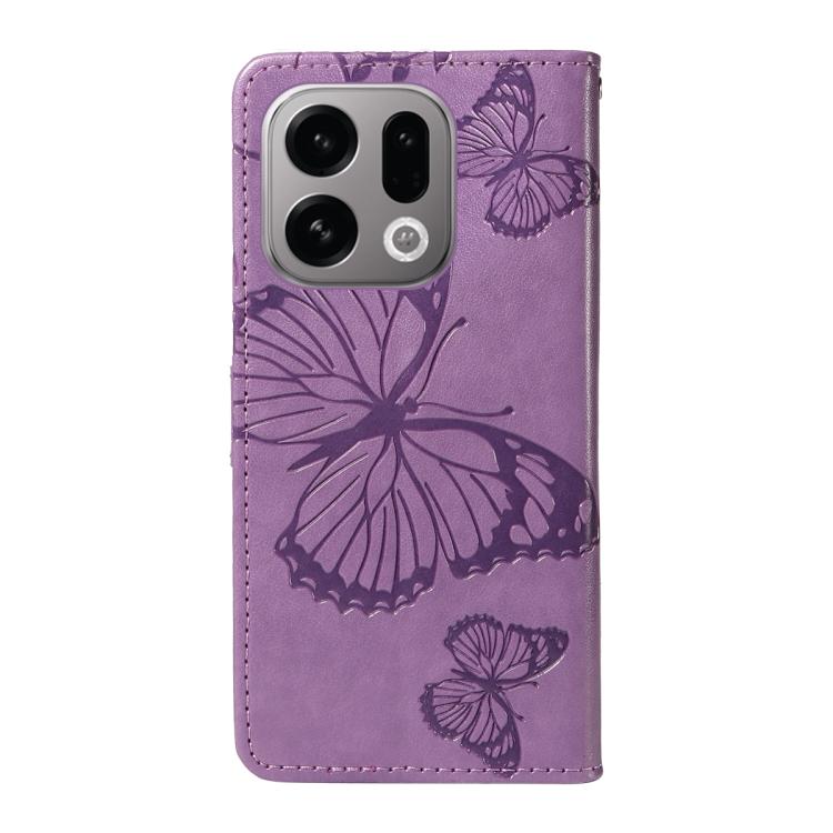For OPPO Find X9 3D Butterfly Embossed Pattern Flip Leather Phone Case