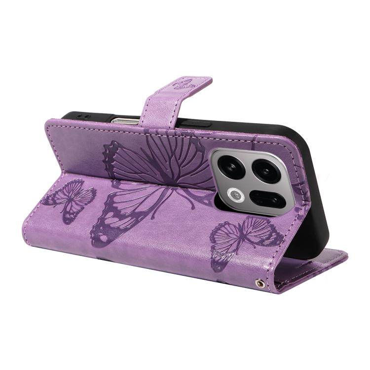 For OPPO Find X9 3D Butterfly Embossed Pattern Flip Leather Phone Case