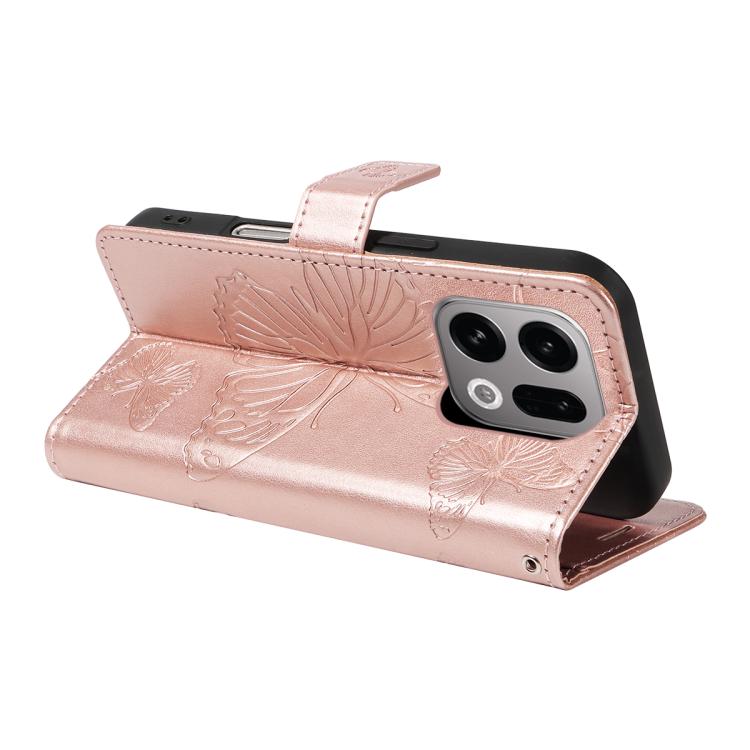 For OPPO Find X9 3D Butterfly Embossed Pattern Flip Leather Phone Case