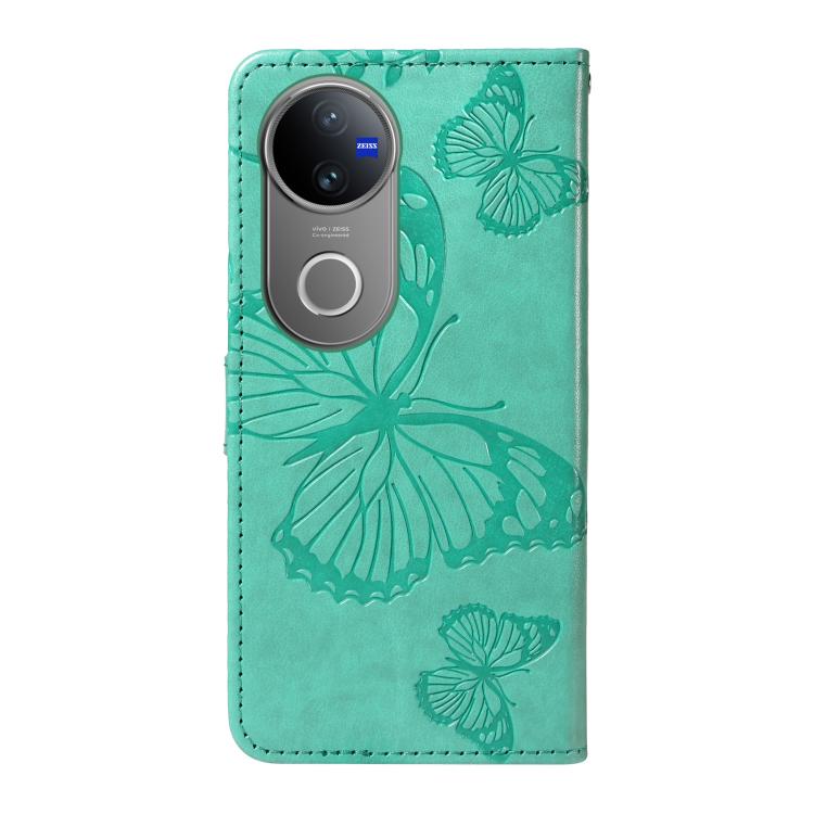 For vivo V50 5G Global 3D Butterfly Embossed Pattern Flip Leather Phone Case
