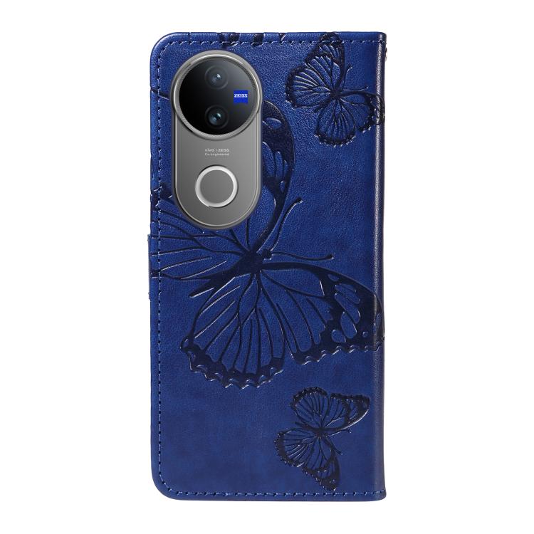 For vivo V50 5G Global 3D Butterfly Embossed Pattern Flip Leather Phone Case
