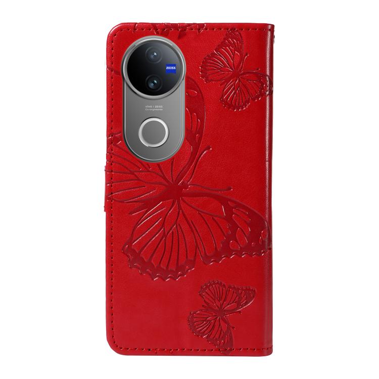 For vivo V50 5G Global 3D Butterfly Embossed Pattern Flip Leather Phone Case
