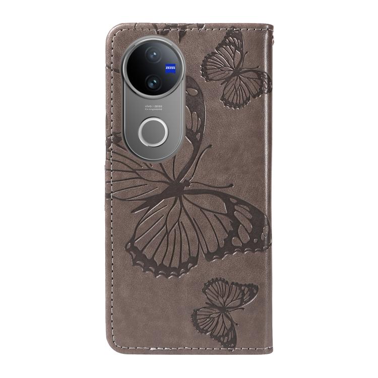 For vivo V50 5G Global 3D Butterfly Embossed Pattern Flip Leather Phone Case