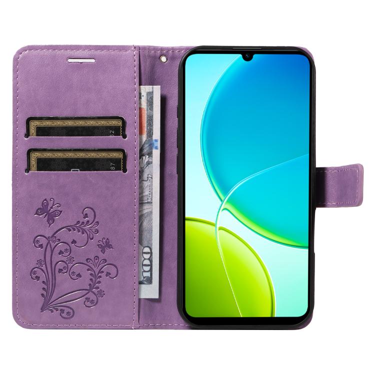 For vivo Y29S 5G / Y04 3D Butterfly Embossed Pattern Flip Leather Phone Case