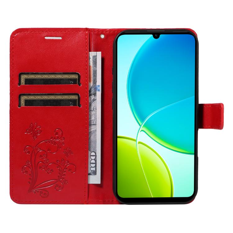 For vivo Y29S 5G / Y04 3D Butterfly Embossed Pattern Flip Leather Phone Case