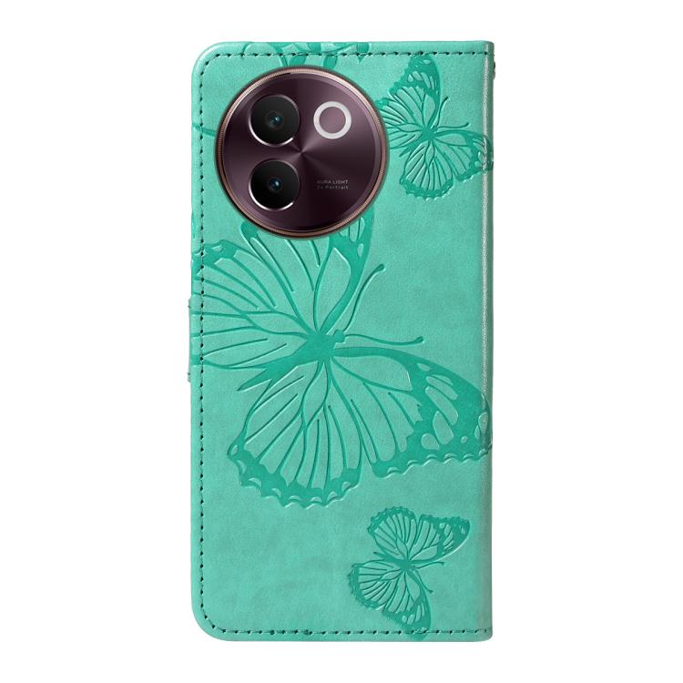 For vivo V30E / V40 Lite Global 3D Butterfly Embossed Pattern Flip Leather Phone Case