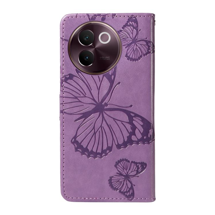 For vivo V30E / V40 Lite Global 3D Butterfly Embossed Pattern Flip Leather Phone Case