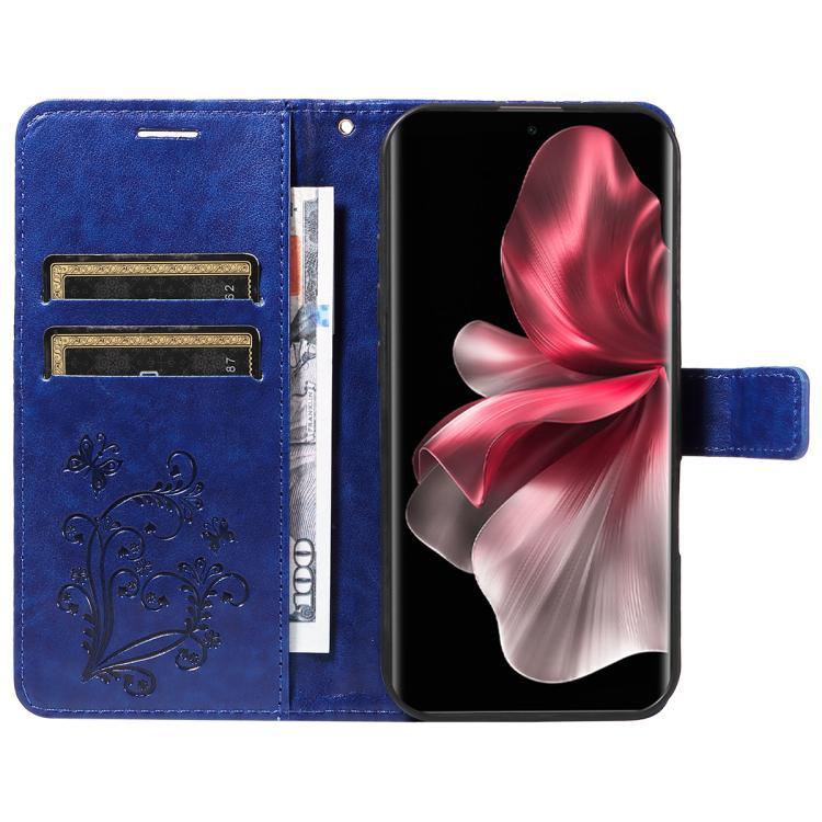 For vivo V30E / V40 Lite Global 3D Butterfly Embossed Pattern Flip Leather Phone Case