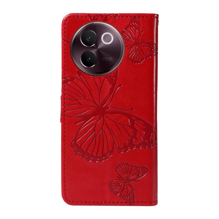 For vivo V30E / V40 Lite Global 3D Butterfly Embossed Pattern Flip Leather Phone Case