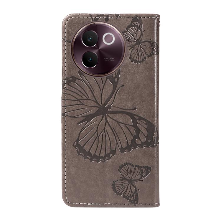 For vivo V30E / V40 Lite Global 3D Butterfly Embossed Pattern Flip Leather Phone Case