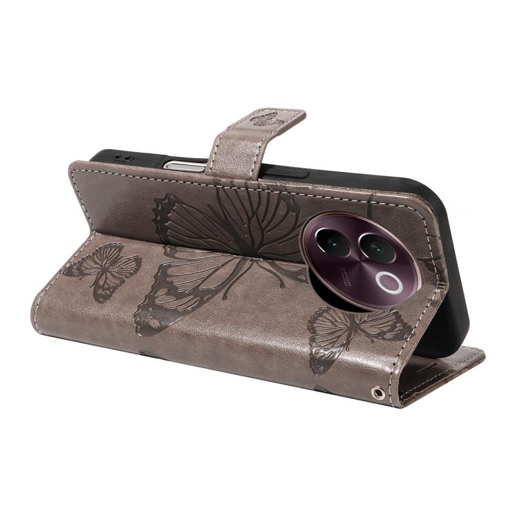 For vivo V30E / V40 Lite Global 3D Butterfly Embossed Pattern Flip Leather Phone Case