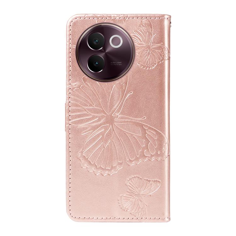 For vivo V30E / V40 Lite Global 3D Butterfly Embossed Pattern Flip Leather Phone Case