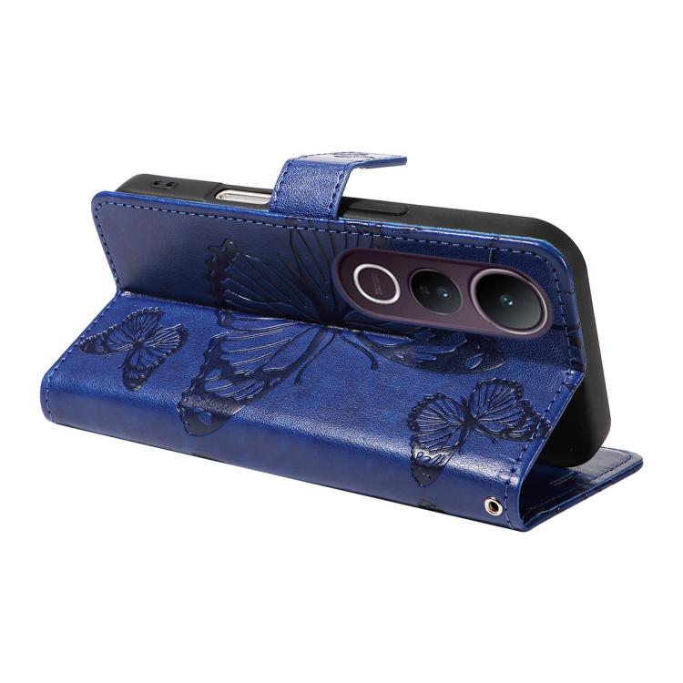 For vivo V50 Lite 5G Global 3D Butterfly Embossed Pattern Flip Leather Phone Case