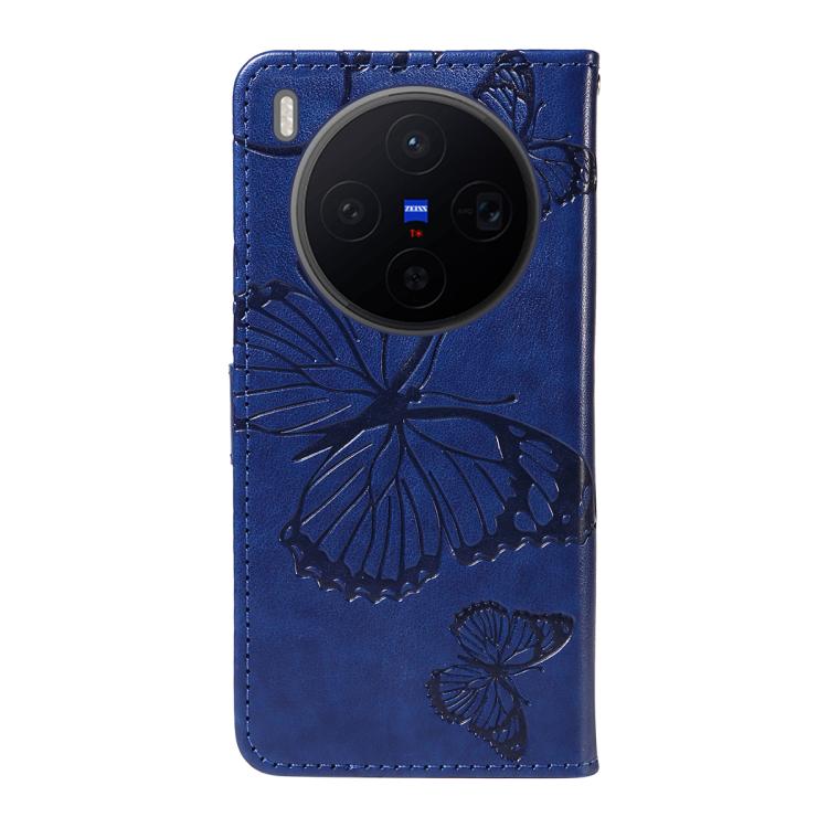 For vivo X300 3D Butterfly Embossed Pattern Flip Leather Phone Case