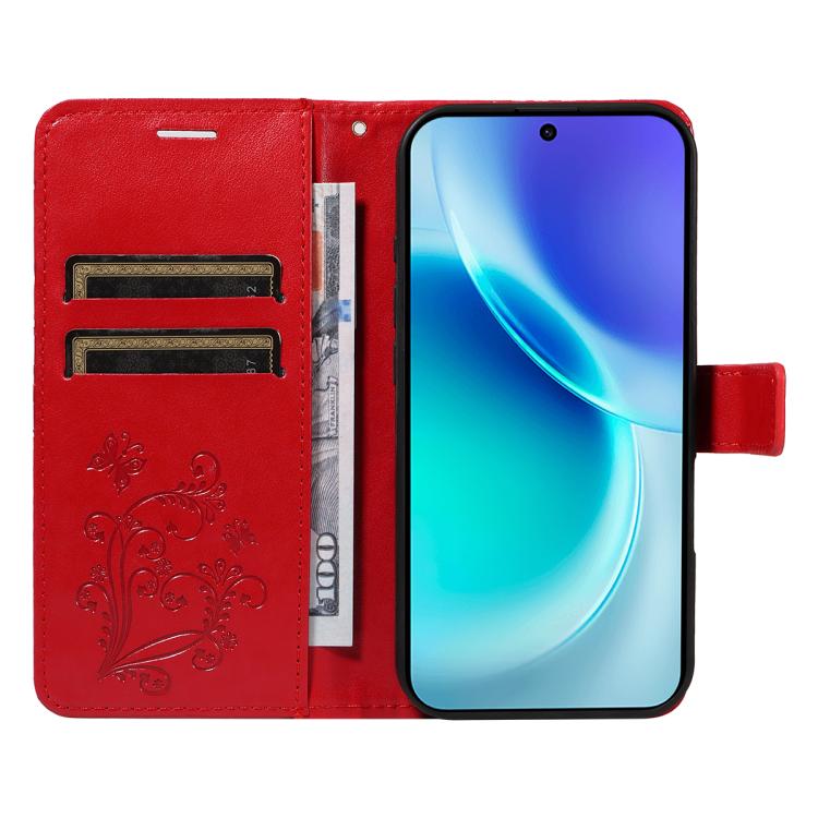 For vivo X300 3D Butterfly Embossed Pattern Flip Leather Phone Case
