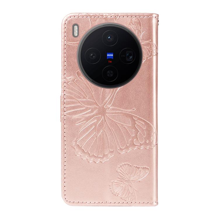 For vivo X300 3D Butterfly Embossed Pattern Flip Leather Phone Case