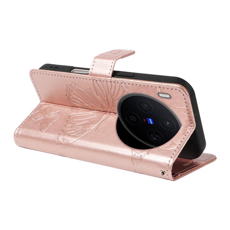 For vivo X300 3D Butterfly Embossed Pattern Flip Leather Phone Case