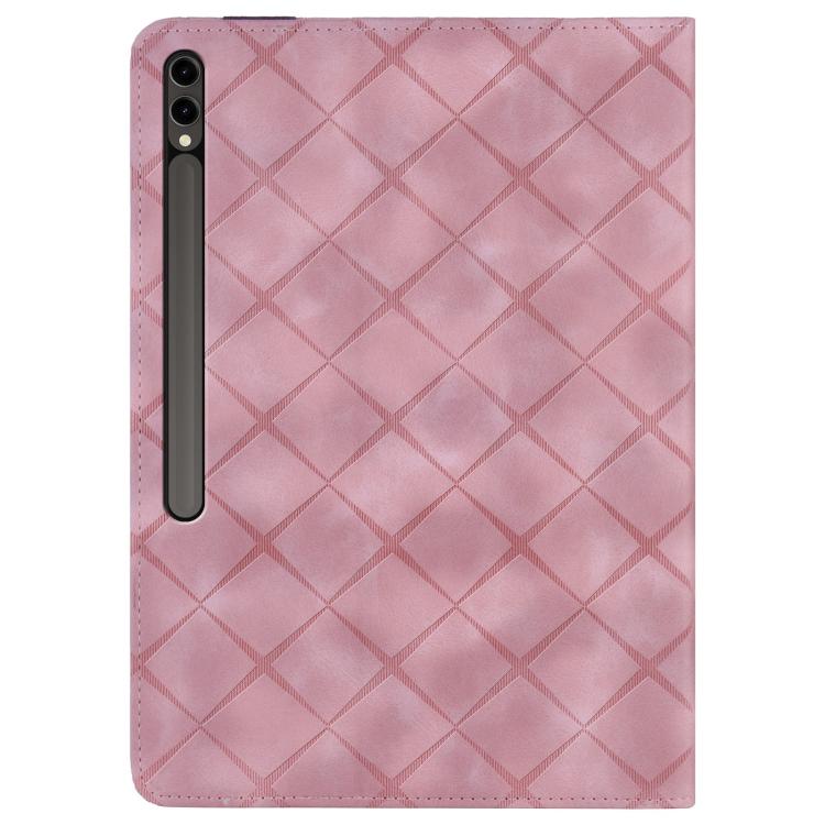 For Samsung Galaxy Tab S10+ / S9 FE+ Rhombus Embossing Leather Tablet Case