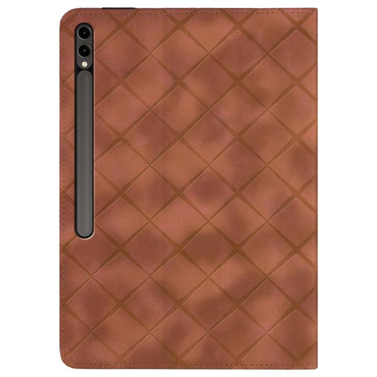 For Samsung Galaxy Tab S10+ / S9 FE+ Rhombus Embossing Leather Tablet Case
