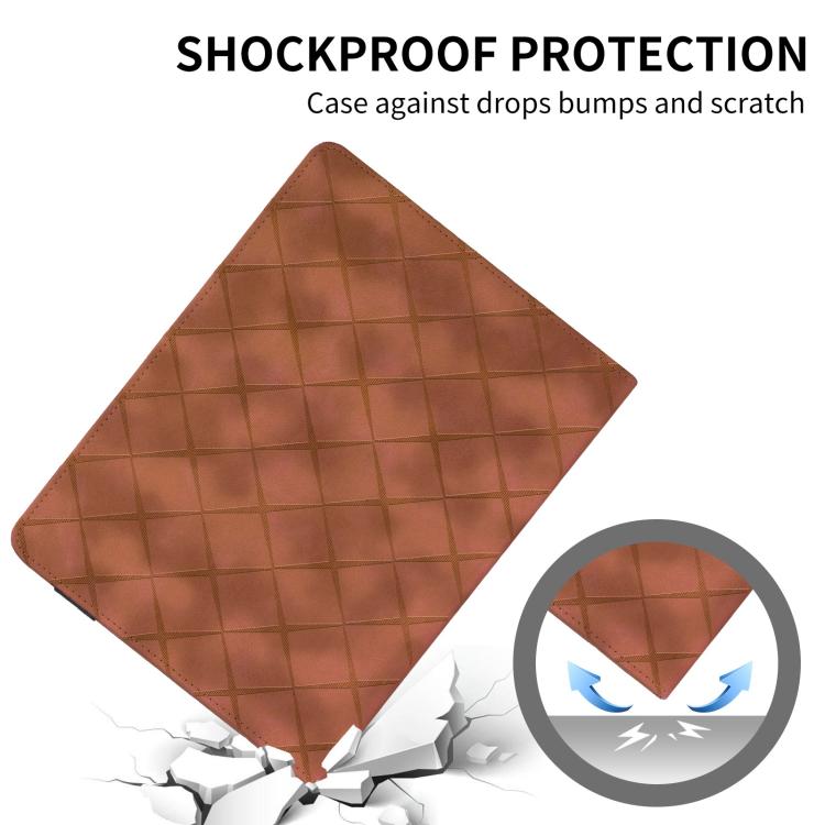 For Samsung Galaxy Tab S10+ / S9 FE+ Rhombus Embossing Leather Tablet Case