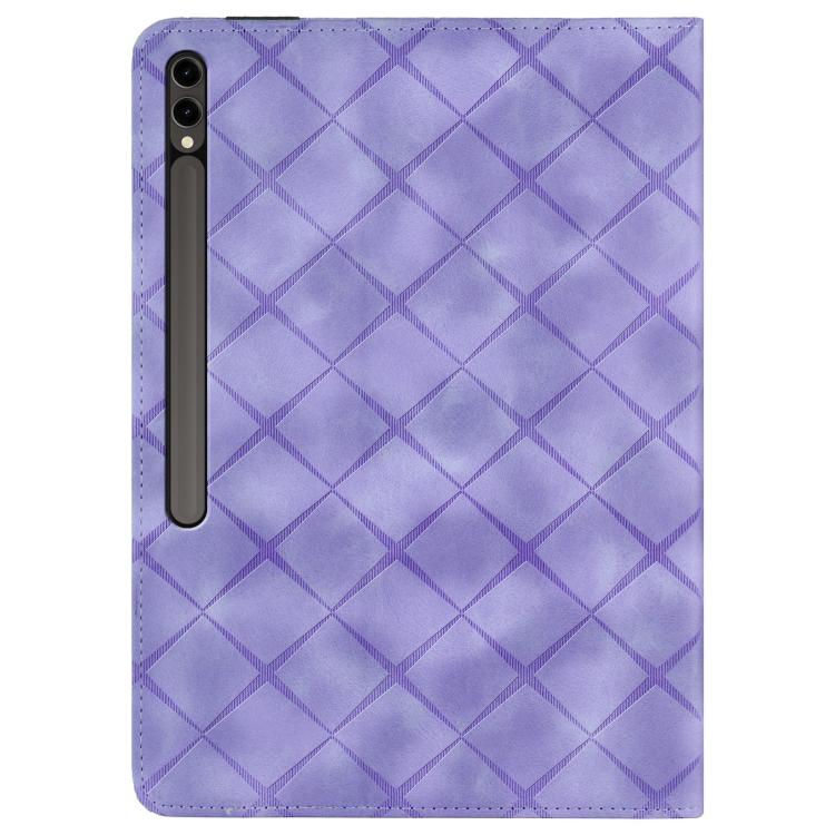 For Samsung Galaxy Tab S10+ / S9 FE+ Rhombus Embossing Leather Tablet Case