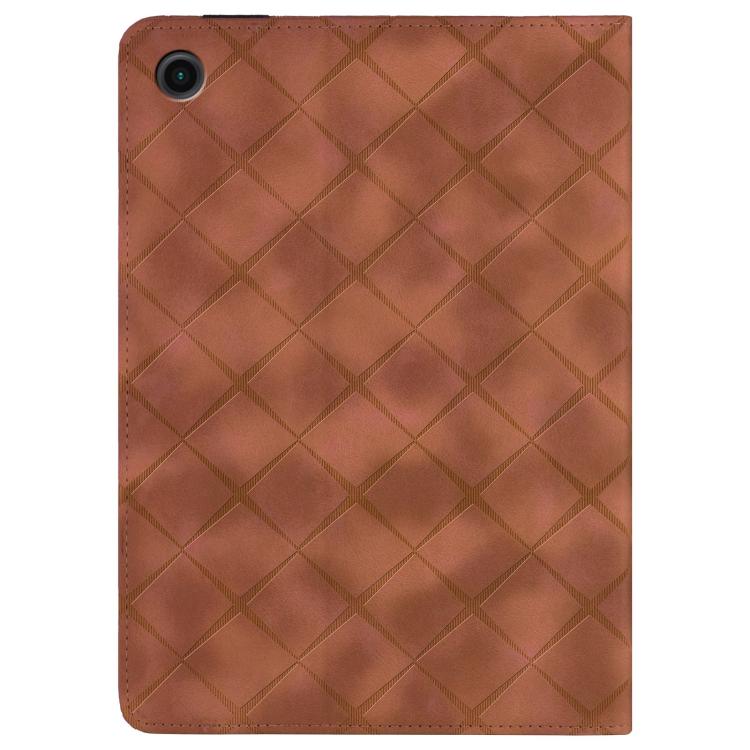 For Samsung Galaxy Tab A11 / A9 Rhombus Embossing Leather Tablet Case
