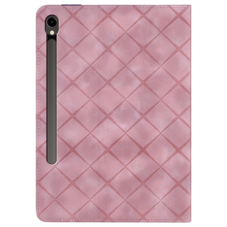 For Samsung Galaxy Tab S10 FE+ Rhombus Embossing Leather Tablet Case