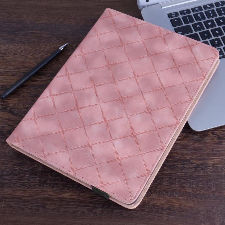 For Samsung Galaxy Tab S10 FE+ Rhombus Embossing Leather Tablet Case