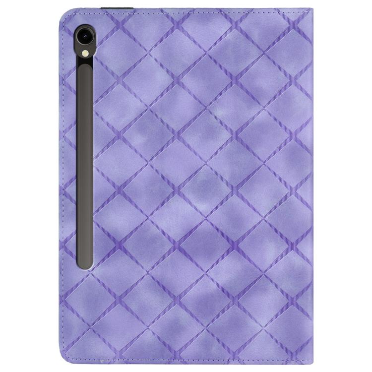 For Samsung Galaxy Tab S10 FE+ Rhombus Embossing Leather Tablet Case