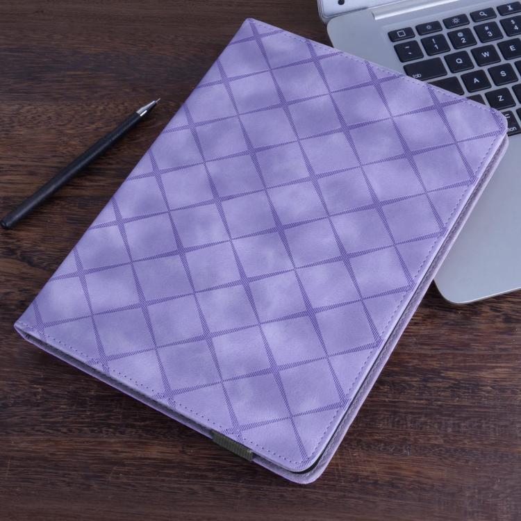 For Samsung Galaxy Tab S10 FE+ Rhombus Embossing Leather Tablet Case