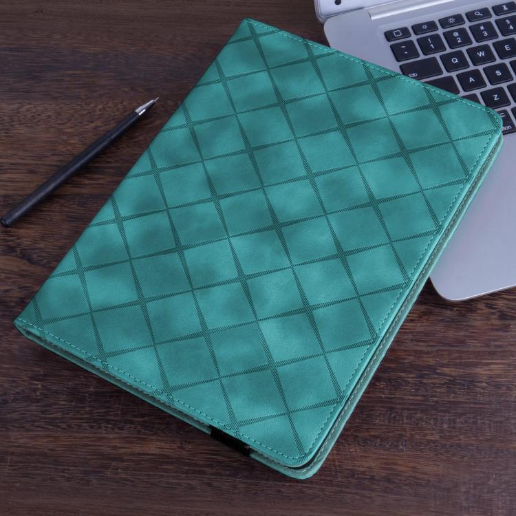 For Samsung Galaxy Tab S10 FE+ Rhombus Embossing Leather Tablet Case