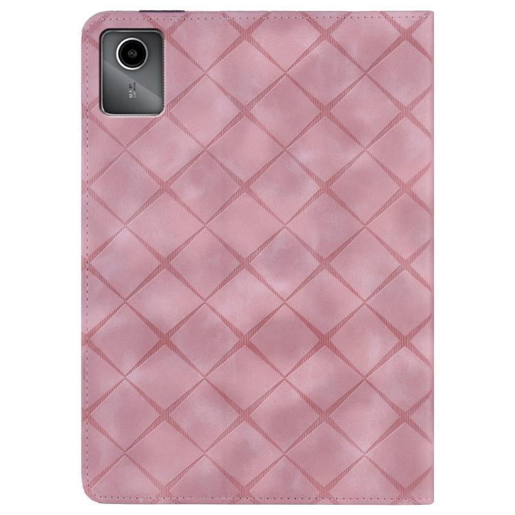 For Lenovo Tab M11 / Xiaoxin Pad 11 2024 Rhombus Embossed Leather Smart Tablet Case