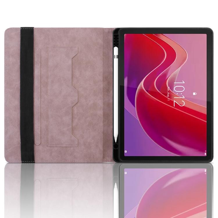 For Lenovo Tab M11 / Xiaoxin Pad 11 2024 Rhombus Embossed Leather Smart Tablet Case
