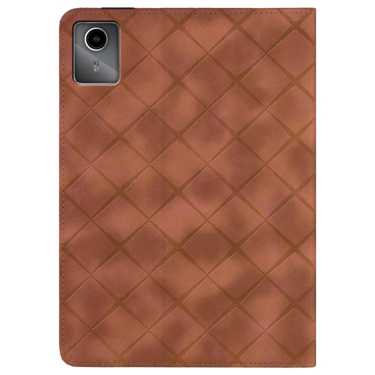 For Lenovo Tab M11 / Xiaoxin Pad 11 2024 Rhombus Embossed Leather Smart Tablet Case