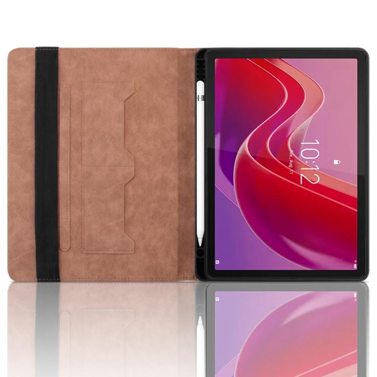 For Lenovo Tab M11 / Xiaoxin Pad 11 2024 Rhombus Embossed Leather Smart Tablet Case