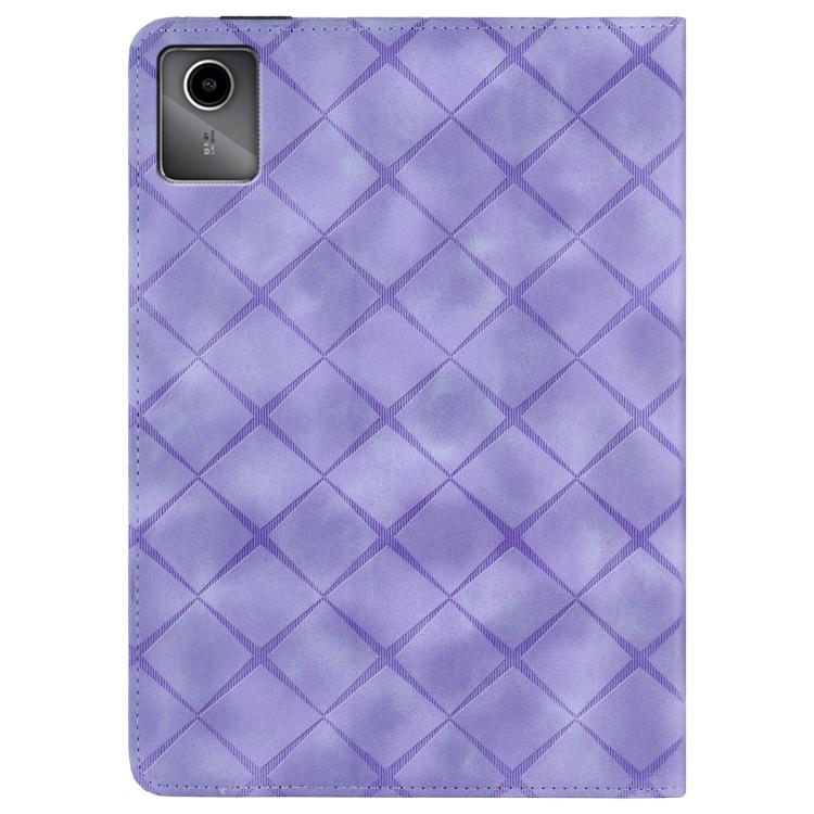 For Lenovo Tab M11 / Xiaoxin Pad 11 2024 Rhombus Embossed Leather Smart Tablet Case