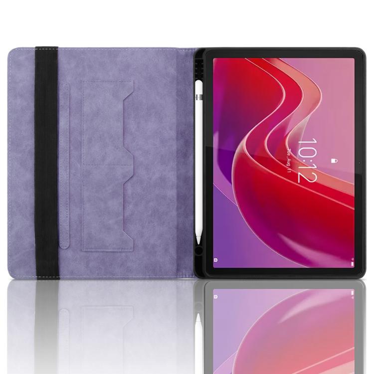 For Lenovo Tab M11 / Xiaoxin Pad 11 2024 Rhombus Embossed Leather Smart Tablet Case