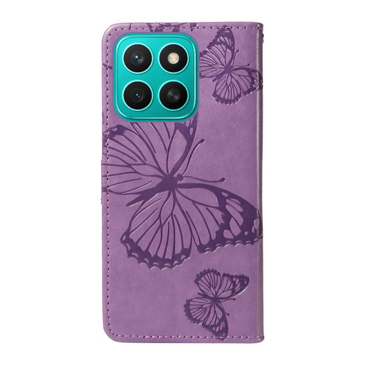 For Honor X8C 4G Global 3D Butterfly Embossed Pattern Flip Leather Phone Case