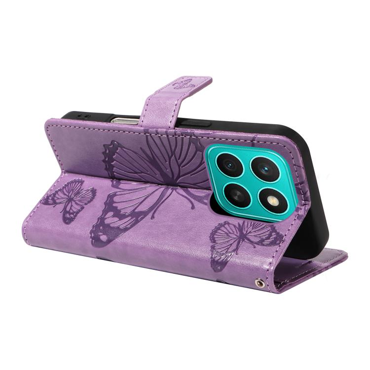 For Honor X8C 4G Global 3D Butterfly Embossed Pattern Flip Leather Phone Case