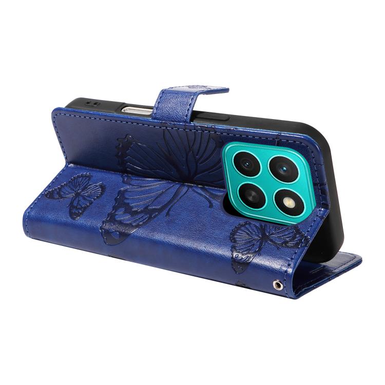 For Honor X8C 4G Global 3D Butterfly Embossed Pattern Flip Leather Phone Case