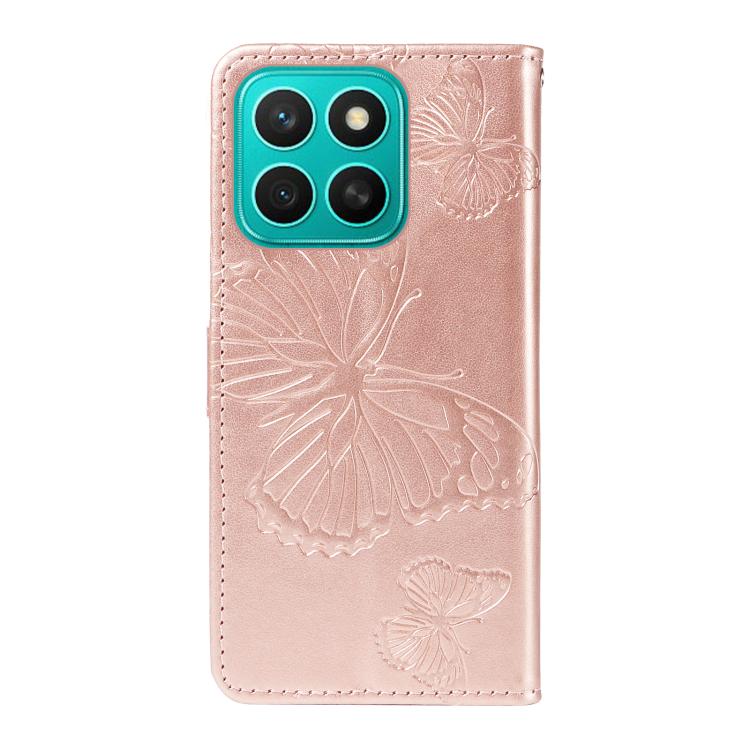 For Honor X8C 4G Global 3D Butterfly Embossed Pattern Flip Leather Phone Case