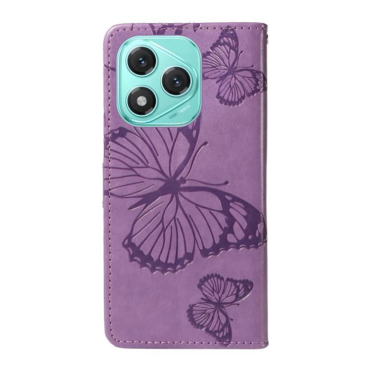 For Honor 400 Lite Global 3D Butterfly Embossed Pattern Flip Leather Phone Case