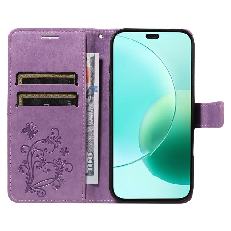 For Honor 400 Lite Global 3D Butterfly Embossed Pattern Flip Leather Phone Case