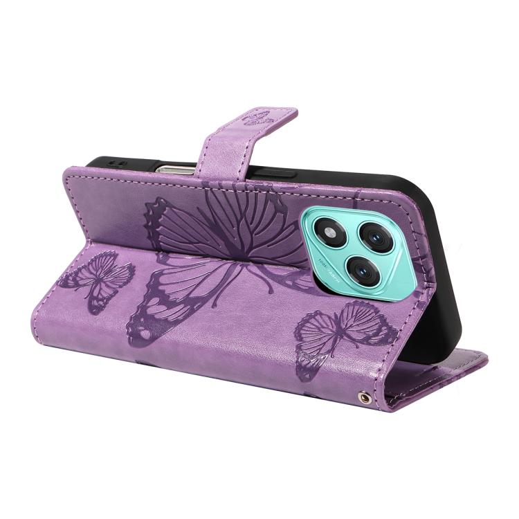 For Honor 400 Lite Global 3D Butterfly Embossed Pattern Flip Leather Phone Case