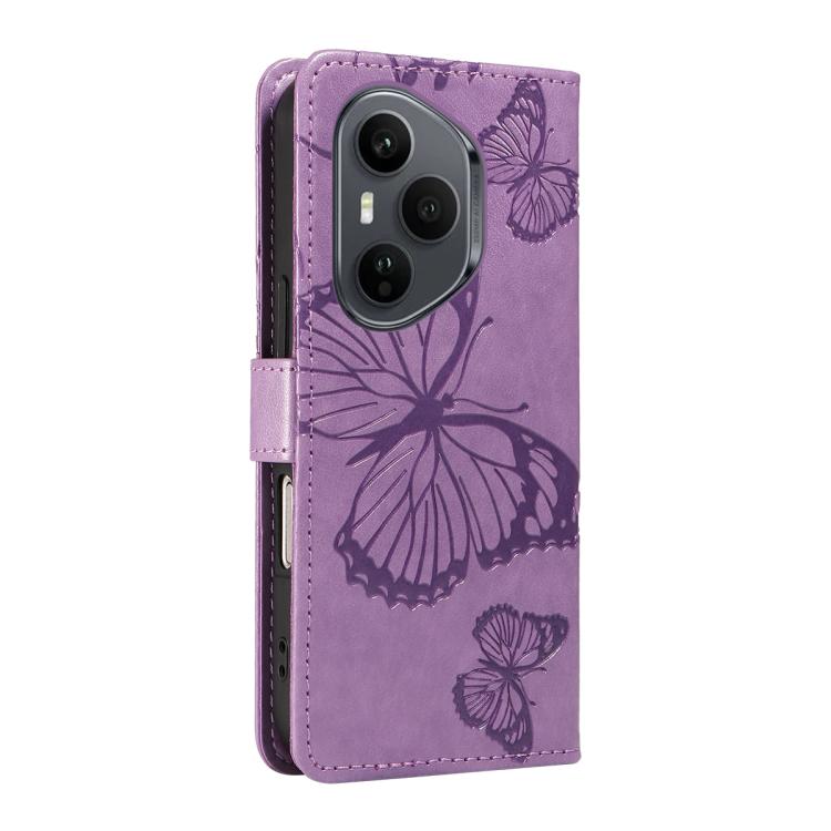 For Honor 400 Pro Global 160.8mm 3D Butterfly Embossed Pattern Flip Leather Phone Case