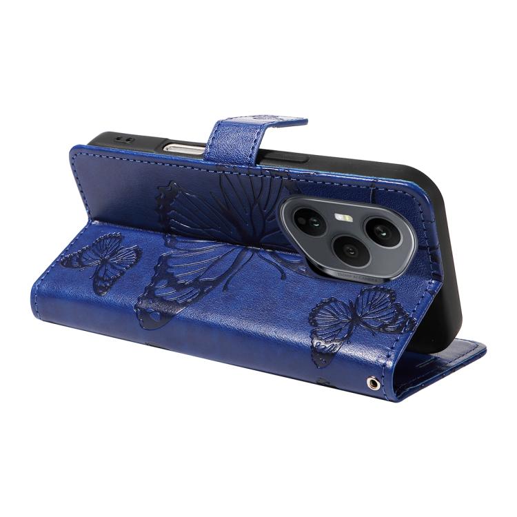 For Honor 400 Pro Global 160.8mm 3D Butterfly Embossed Pattern Flip Leather Phone Case
