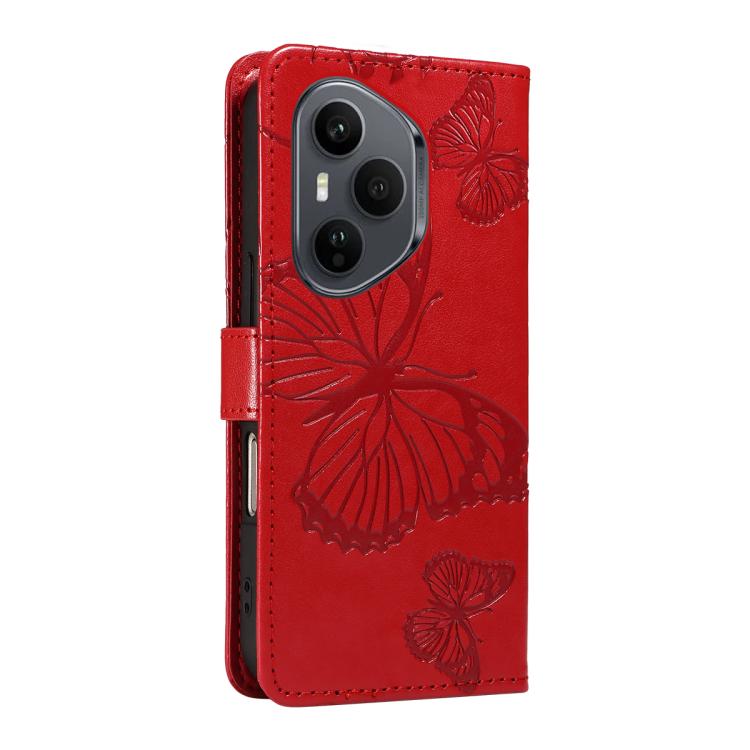 For Honor 400 Pro Global 160.8mm 3D Butterfly Embossed Pattern Flip Leather Phone Case
